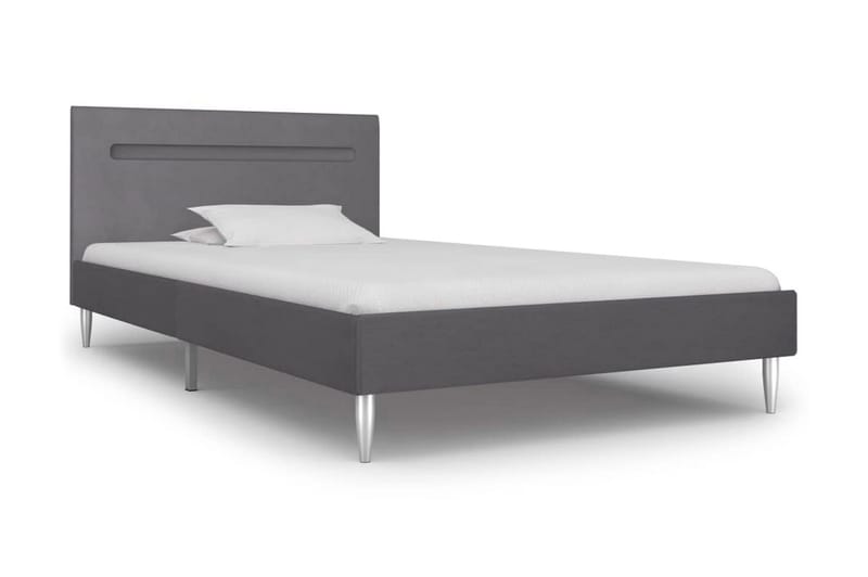 Sängram med LED grå tyg 90x200 cm - Grå - Alla Möbler - Sängar - Sängramar & sängstommar