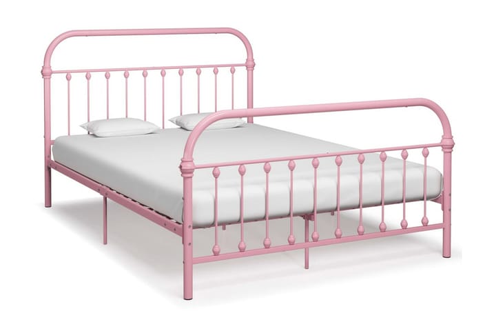 Sängram rosa metall 140x200 cm - Rosa - Alla Möbler - Sängar - Sängar med förvaring