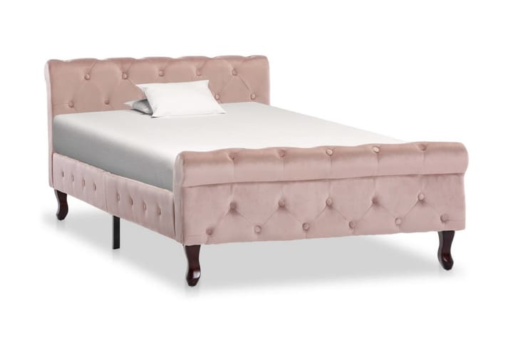 Sängram rosa sammet 100x200 cm - Rosa - Alla Möbler - Sängar - Sängar med förvaring