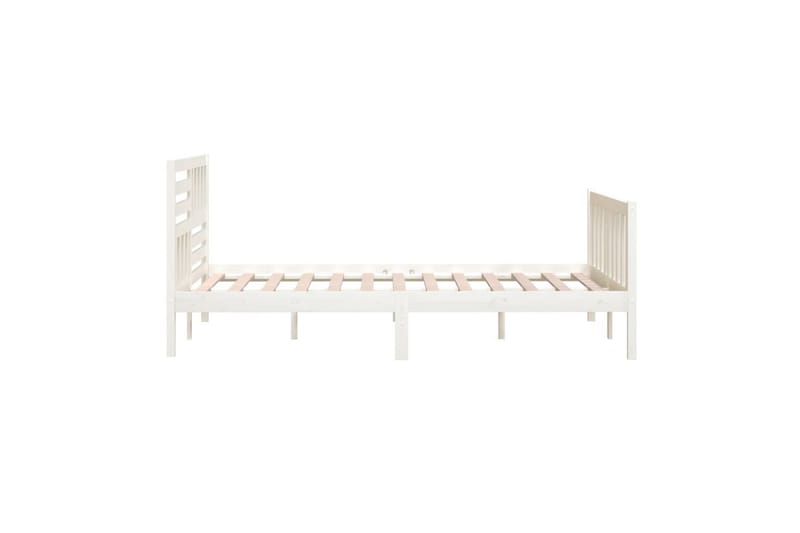 Sängram vit massivt trä 150x200 cm - Vit - Alla Möbler - Sängar - Sängramar & sängstommar