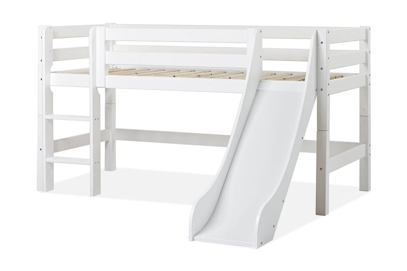 Skallsta Säng med stege och rutschkana 209 cm - Vit - Alla Möbler - Sängar - Våningssängar
