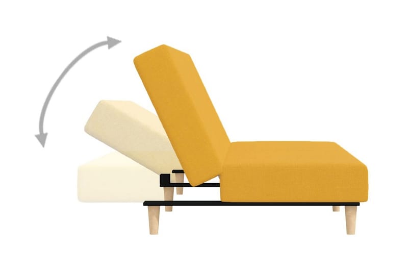 2-sitssoffa med fotpall gul tyg - Gul - Alla Möbler - Soffor - 2+3 sits soffor