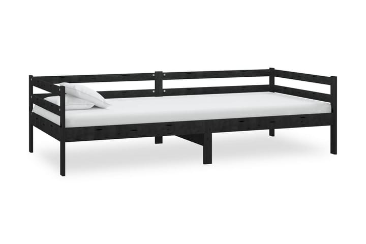 Dagbädd med madrass 90x200 cm svart massiv furu - Svart - Alla Möbler - Soffor - Dagbäddar