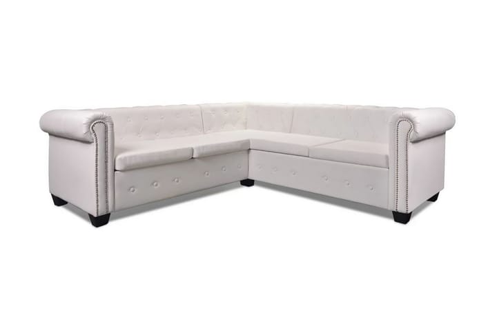 5-sitsig Chesterfield soffa konstläder vit - Vit - Alla Möbler - Soffor - Chesterfieldsoffor