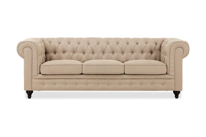 Chesterfield Jack Lyx 3-sits Soffa - Beige - Alla Möbler - Soffor - 2+3 sits soffor