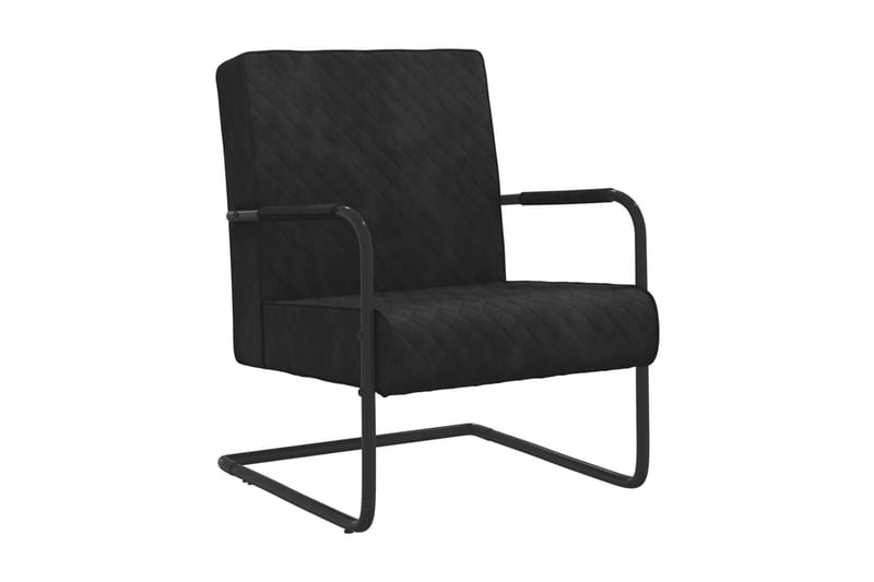 Fribärande stol svart sammet - Svart - Alla Möbler - Stolar - Matstolar