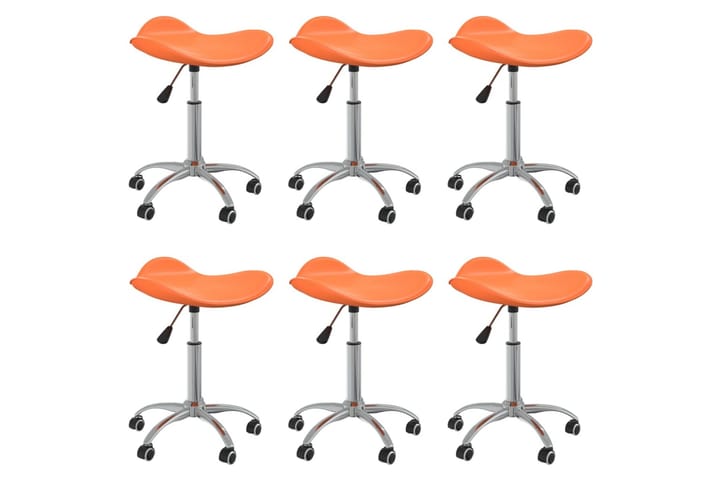Snurrbara matstolar 6 st orange konstläder - Orange - Alla Möbler - Stolar - Matstolar