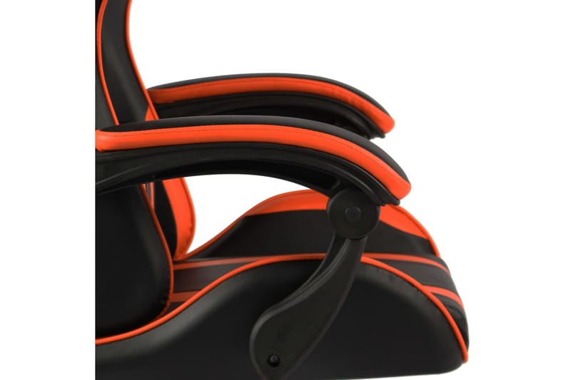 Gamingstol med fotstöd svart och orange konstläder - Orange - Alla Möbler - Stolar - Skrivbordsstolar