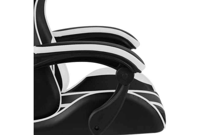 Gamingstol med fotstöd svart och vit konstläder - Vit - Alla Möbler - Stolar - Skrivbordsstolar