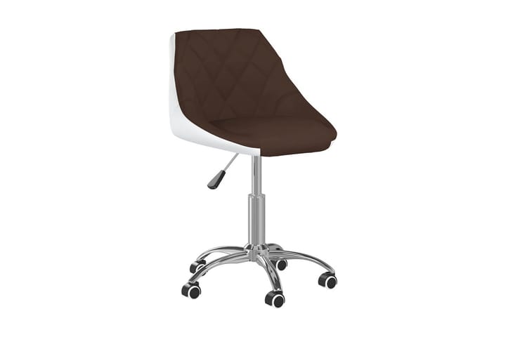 Kontorsstol snurrbar brun och vit konstläder - Brun - Alla Möbler - Stolar - Skrivbordsstolar
