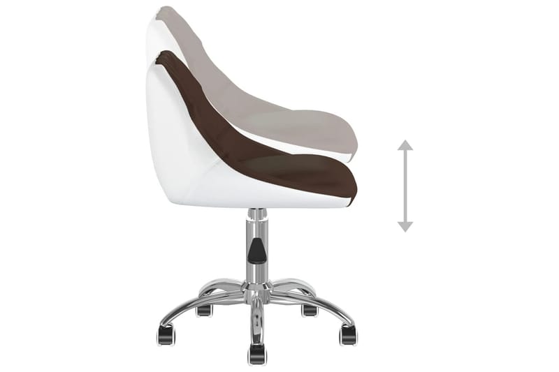 Kontorsstol snurrbar brun och vit konstläder - Brun - Alla Möbler - Stolar - Skrivbordsstolar