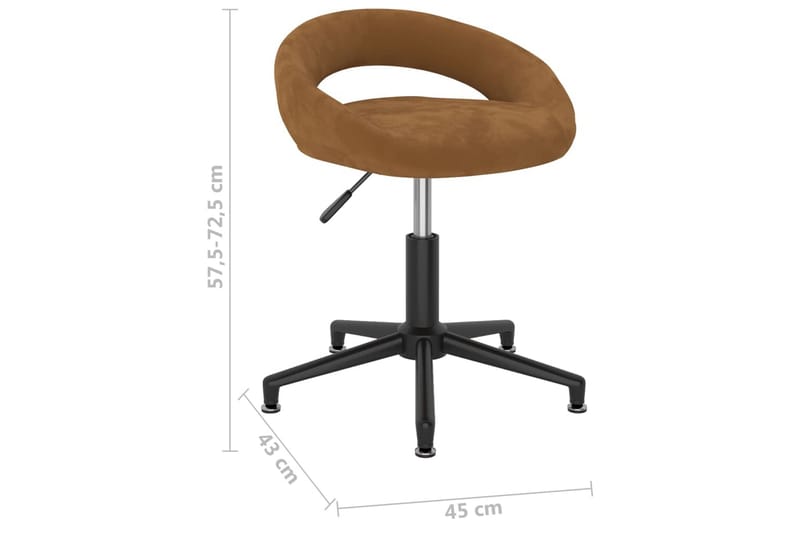 Kontorsstol snurrbar brun sammet - Brun - Alla Möbler - Stolar - Skrivbordsstolar