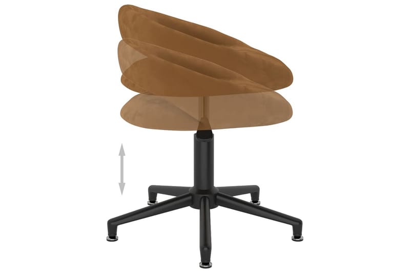 Kontorsstol snurrbar brun sammet - Brun - Alla Möbler - Stolar - Skrivbordsstolar