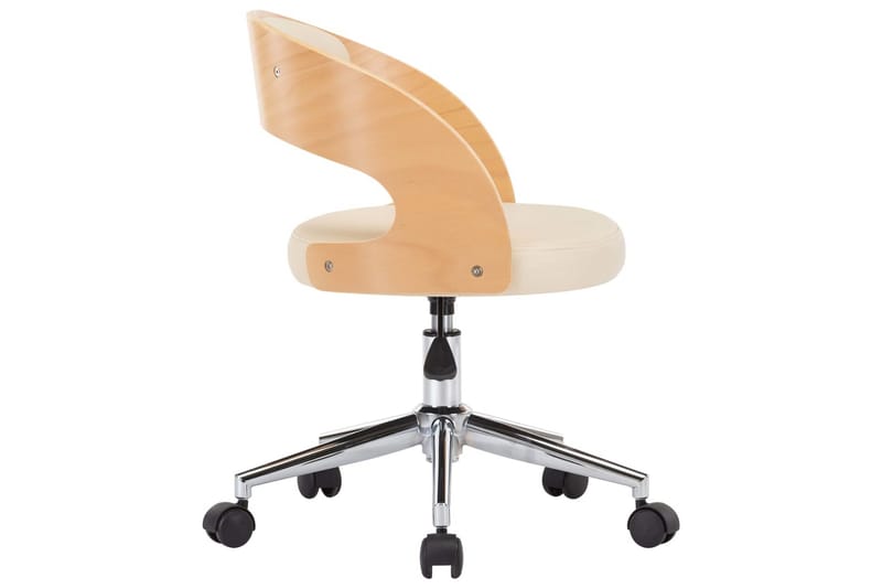 Snurrbar kontorsstol böjträ och konstläder gräddvit - Vit - Alla Möbler - Stolar - Skrivbordsstolar