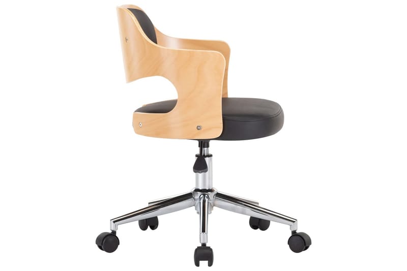 Snurrbar kontorsstol böjträ och konstläder svart - Svart - Alla Möbler - Stolar - Skrivbordsstolar