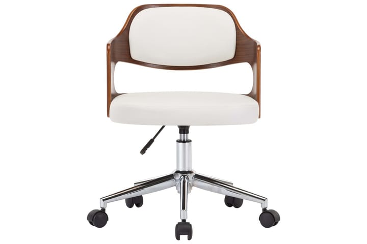 Snurrbar kontorsstol böjträ och konstläder vit - Vit - Alla Möbler - Stolar - Skrivbordsstolar