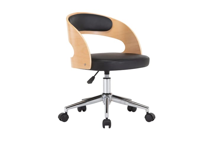 Snurrbar kontorsstol svart böjträ och konstläder - Svart - Alla Möbler - Stolar - Skrivbordsstolar