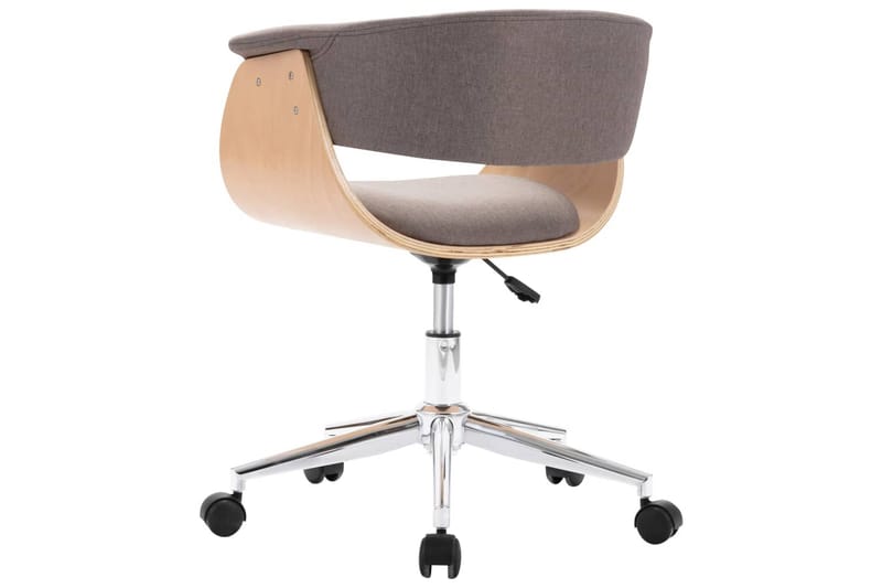 Snurrbar kontorsstol taupe böjträ och tyg - Brun - Alla Möbler - Stolar - Skrivbordsstolar