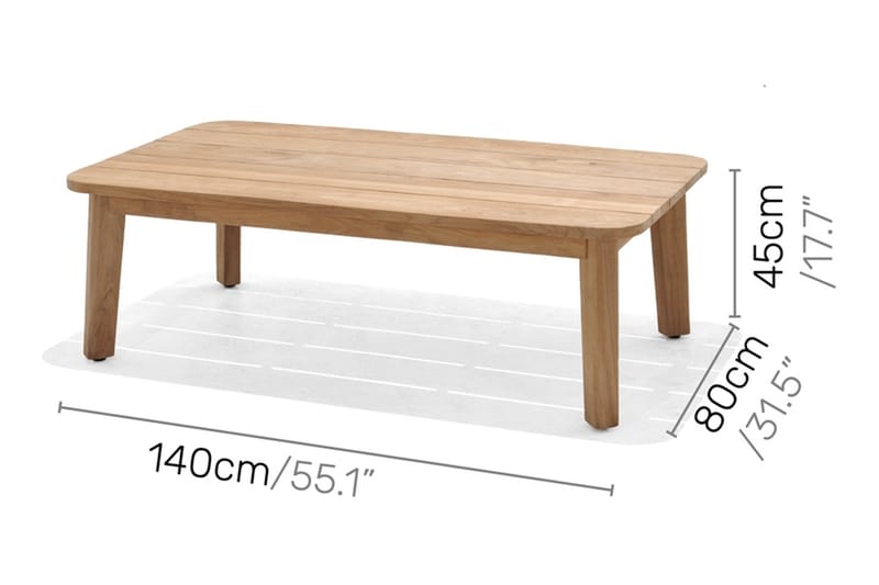 Bahamas Cafébord 80 cm - Teak - Alla Möbler - Utemöbler - Balkongmöbler