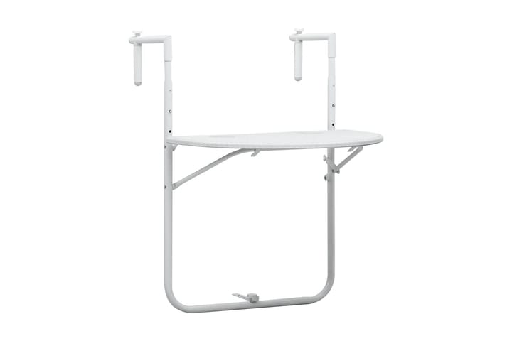 Balkongbord vit 60x64x83,5 cm plast konstrotting - Vit - Alla Möbler - Utemöbler - Balkongmöbler