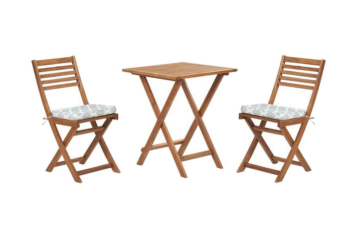 Balkongset av bord och 2 stolar brun/mintgrön FIJI - Alla Möbler - Utemöbler - Balkongmöbler