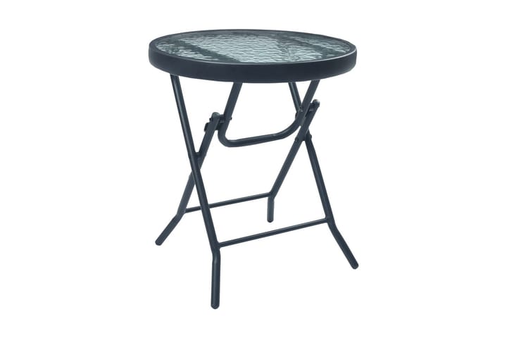 Cafébord svart 40x46 cm stål och glas - Svart - Alla Möbler - Utemöbler - Balkongmöbler