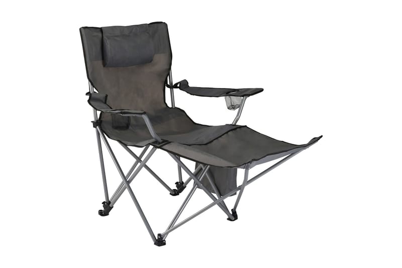 HI Lyxig campingstol med fotstöd antracit - Grå - Alla Möbler - Utemöbler - Balkongmöbler
