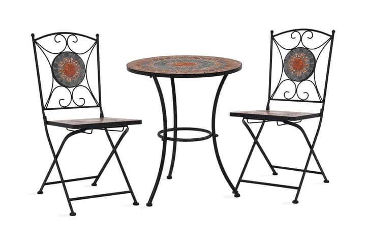 Mosaikbord 3 st keramik orange/grå - Orange - Alla Möbler - Utemöbler - Balkongmöbler