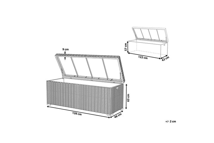 Cebrosa Dynbox 126x46 cm - Taupe/Konstrotting - Alla Möbler - Utemöbler - Dynboxar & möbelskydd