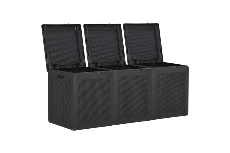 Dynbox 270 liter svart PP-rotting - Svart - Alla Möbler - Utemöbler - Dynboxar & möbelskydd