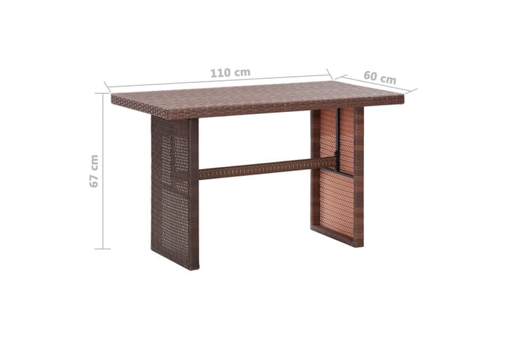 Trädgårdsbord brun 110x60x67 cm konstrotting - Brun - Alla Möbler - Utemöbler - Konstrottingmöbler