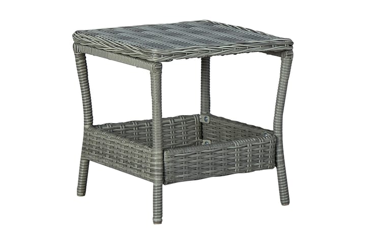 Trädgårdsbord ljusgrå 45x45x46,5 cm konstrotting - Grå - Alla Möbler - Utemöbler - Konstrottingmöbler