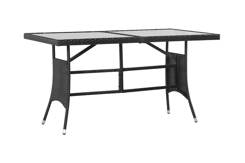 Trädgårdsbord svart 140x80x74 cm konstrotting - Svart - Alla Möbler - Utemöbler - Konstrottingmöbler