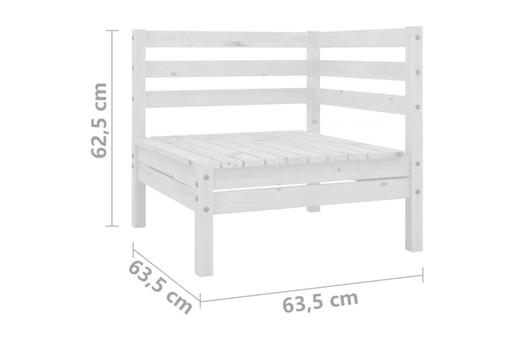 Hörnsektion till pallsoffa 2 st vit massiv furu - Vit - Alla Möbler - Utemöbler - Moduler