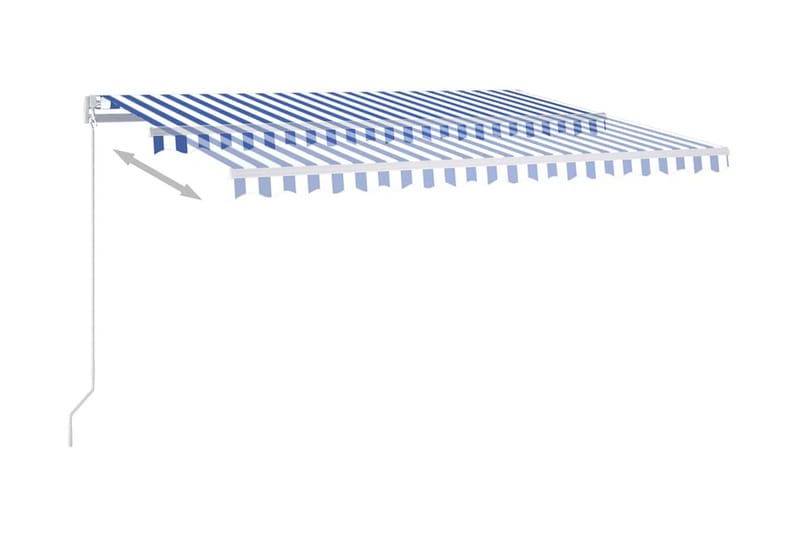 Automatisk markis med vindsensor & LED 450x350 cm blå och vi - Blå - Alla Möbler - Utemöbler - Övrigt utomhus