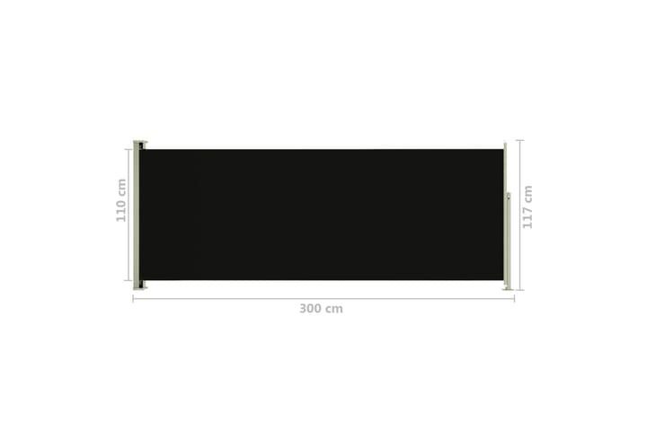 Infällbar sidomarkis 117x300 cm svart - Svart - Alla Möbler - Utemöbler - Övrigt utomhus