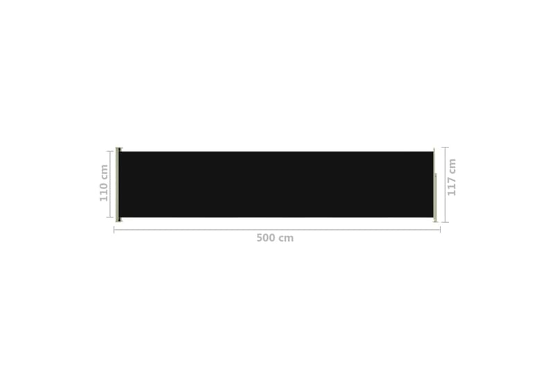 Infällbar sidomarkis 117x500 cm svart - Svart - Alla Möbler - Utemöbler - Övrigt utomhus