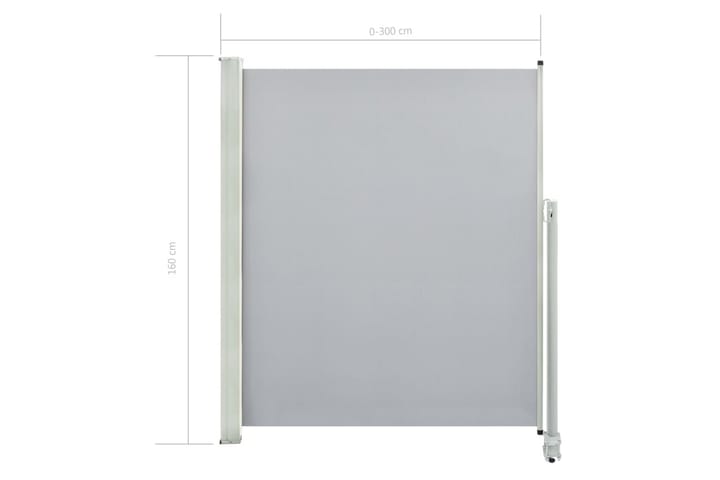 Infällbar sidomarkis 160x300 cm grå - Grå - Alla Möbler - Utemöbler - Övrigt utomhus