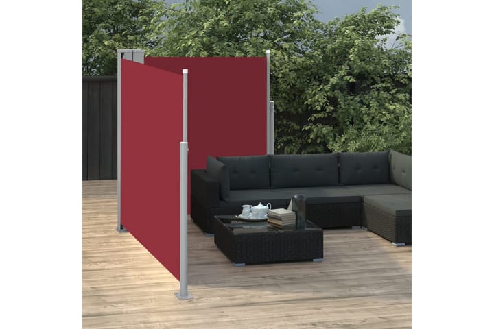 Infällbar sidomarkis 170x600 cm röd - Röd - Alla Möbler - Utemöbler - Övrigt utomhus