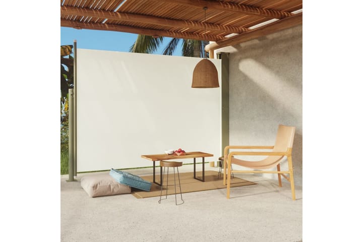 Infällbar sidomarkis 220x300 cm gräddvit - Vit - Alla Möbler - Utemöbler - Övrigt utomhus