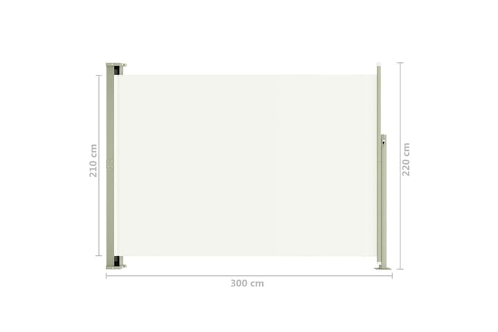 Infällbar sidomarkis 220x300 cm gräddvit - Vit - Alla Möbler - Utemöbler - Övrigt utomhus