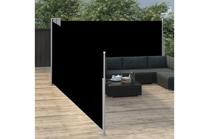 Infällbar sidomarkis svart 140x1000 cm - Svart - Alla Möbler - Utemöbler - Övrigt utomhus