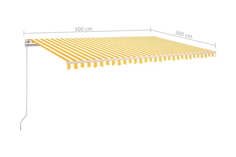 Markis manuellt infällbar 500x300 cm gul och vit - Gul - Alla Möbler - Utemöbler - Övrigt utomhus