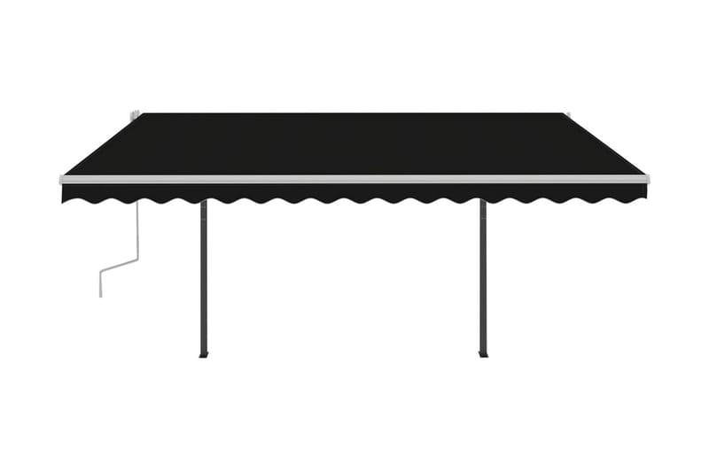 Markis manuellt infällbar med LED 4x3,5 m antracit - Grå - Alla Möbler - Utemöbler - Övrigt utomhus