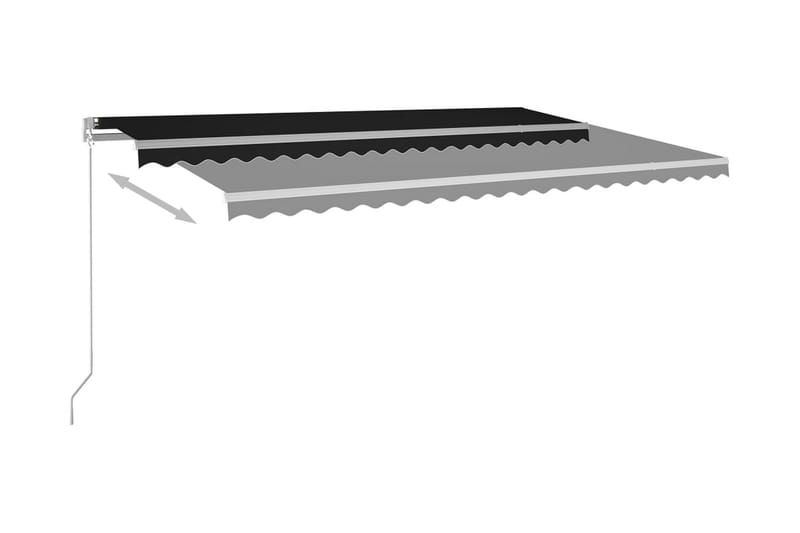 Markis manuellt infällbar med LED 500x300 cm antracit - Grå - Alla Möbler - Utemöbler - Övrigt utomhus