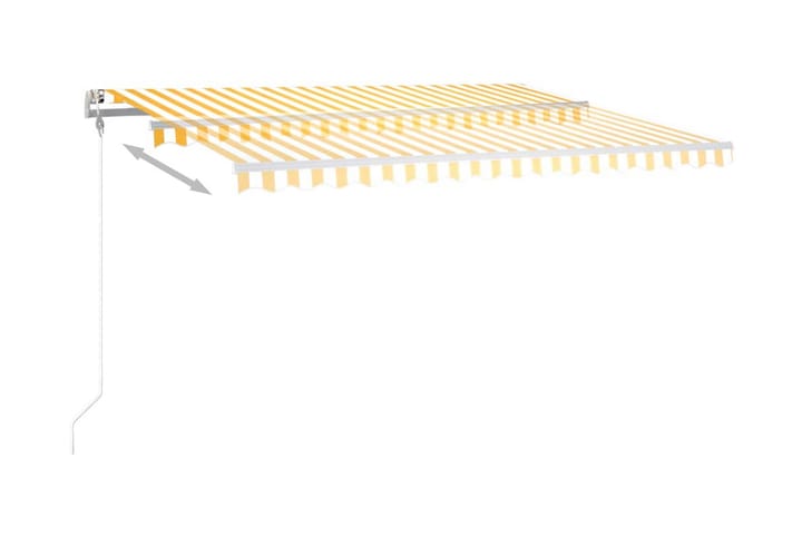 Markis med LED manuellt infällbar 450x350 cm gul och vit - Gul - Alla Möbler - Utemöbler - Övrigt utomhus