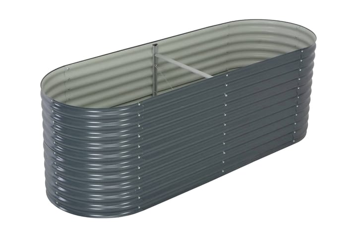 Odlingslåda upphöjd galvaniserat stål 240x80x81 cm grå - Grå - Alla Möbler - Utemöbler - Övrigt utomhus