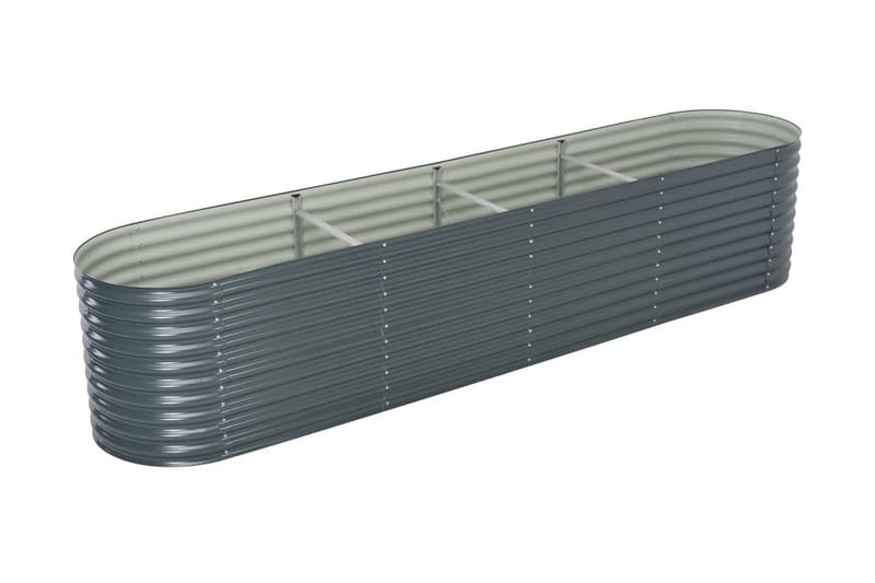 Odlingslåda upphöjd galvaniserat stål 400x80x81 cm grå - Grå - Alla Möbler - Utemöbler - Övrigt utomhus