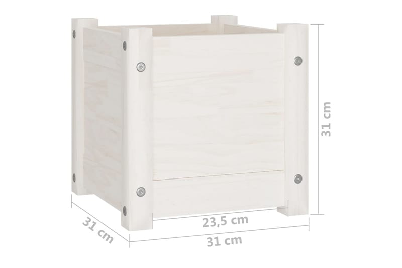 Odlingslåda vit 31x31x31 cm massiv furu - Vit - Alla Möbler - Utemöbler - Övrigt utomhus