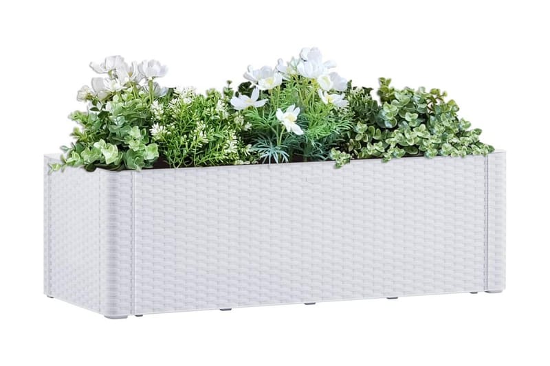Upphöjd odlingslåda med självbevattning vit 100x43x33 cm - Vit - Alla Möbler - Utemöbler - Övrigt utomhus